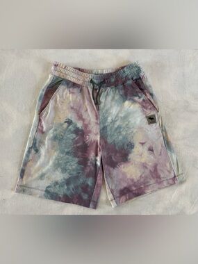 Abercrombie Kids 13/14 (XL) Active Shorts Purple Multi Tie Dye Athleisure Fleece